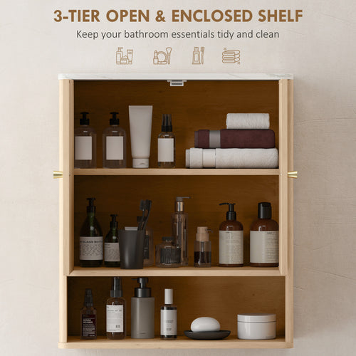 Bathroom Wall Cabinet With Adjustable Shelf - Oak