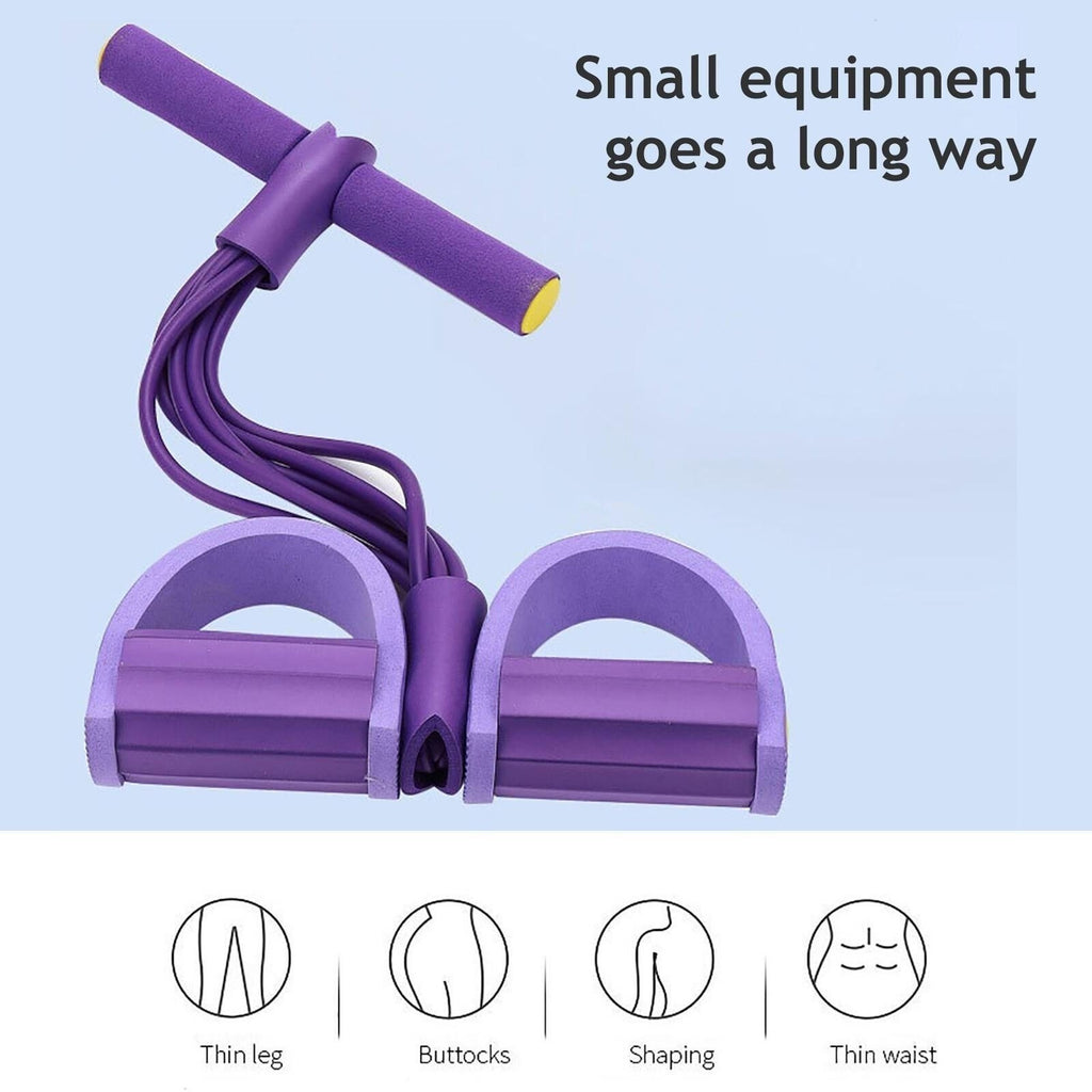 Multi-Function Tension Rope 6Tube Gym Fitness Foot Pedal Exerciser Pull Band New